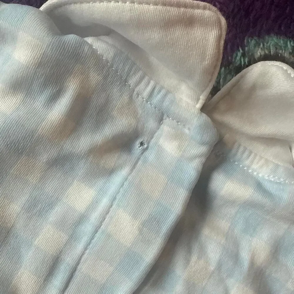 Magnolia Baby Blue White Gingham Romper 6 Months NWT Peter Pan Collar